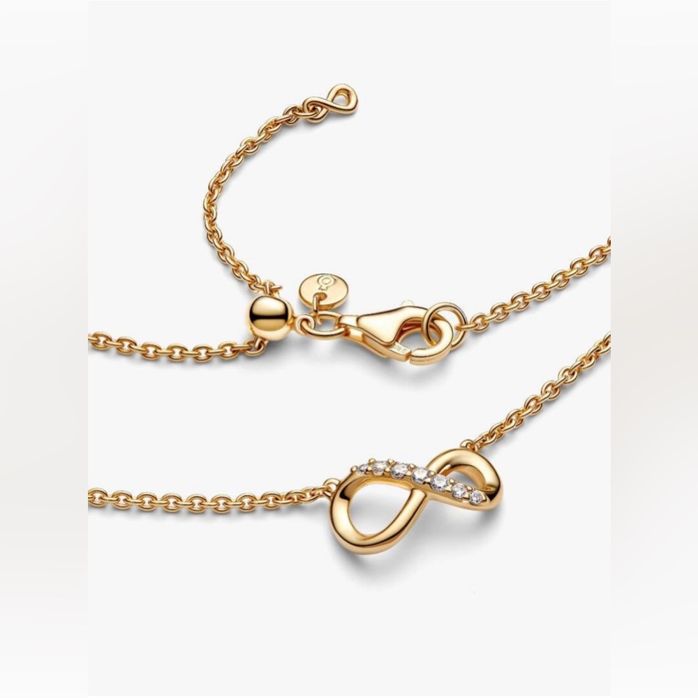 Pandora Sparkling Infinity Collier Necklace - Authentic - Brand New - Picture 2 of 4